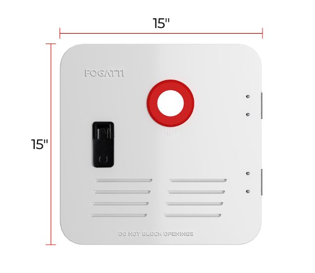 Fogatti FSWD-1515/WHITE Water Heater Access Door (For InstaShower6/8 Plus/8 Pro), White