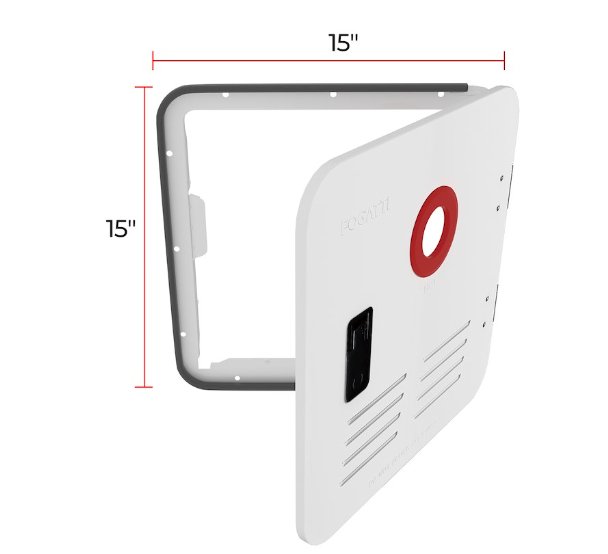 Fogatti FSWD-1515/WHITE Water Heater Access Door (For InstaShower6/8 Plus/8 Pro), White
