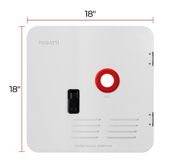 Fogatti FSWD-1818/WHITE Water Heater Access Door (For InstaShower6/8 Plus/8 Pro), White