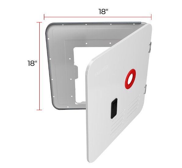 Fogatti FSWD-1818/WHITE Water Heater Access Door (For InstaShower6/8 Plus/8 Pro), White