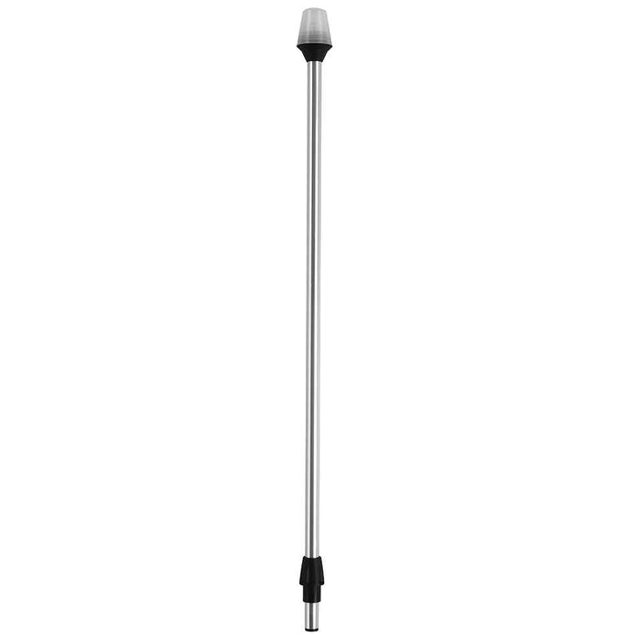 Frosted Globe All - Around Pole Light w/2 - Pin Locking Collar Pole - 12V - 30" - Young Farts RV Parts