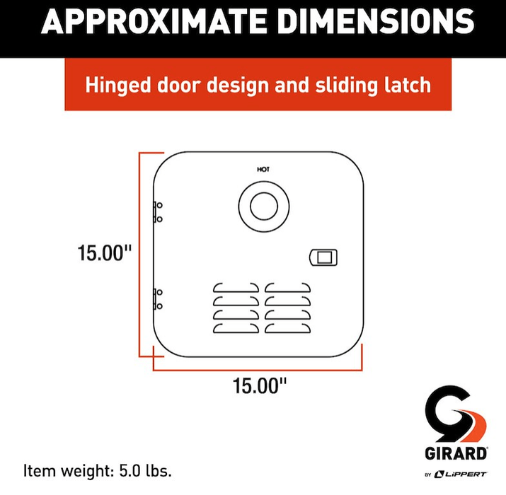 Girard GSWH - 2 Water Heater Access Door - White - Young Farts RV Parts