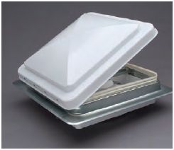 Heng's Industries 71112A-C1G2 Power Roof Vent with Fan - Metal Base/ White Lid