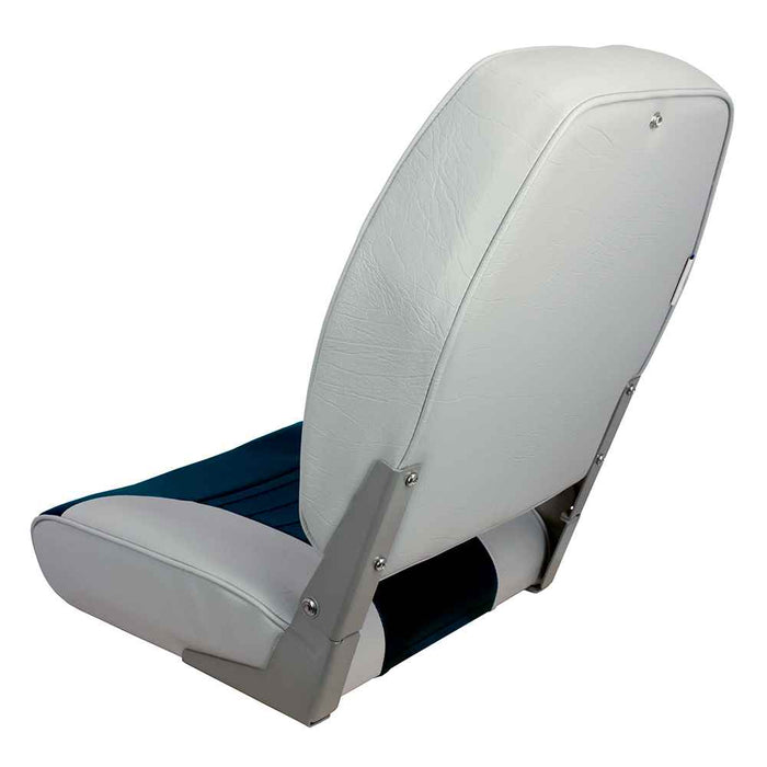 High Back Multi - Color Folding Seat - Blue/Grey - Young Farts RV Parts
