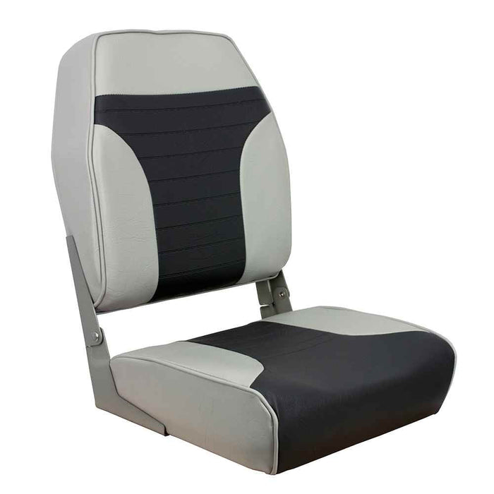 High Back Multi - Color Folding Seat - Grey/Charcoal - Young Farts RV Parts