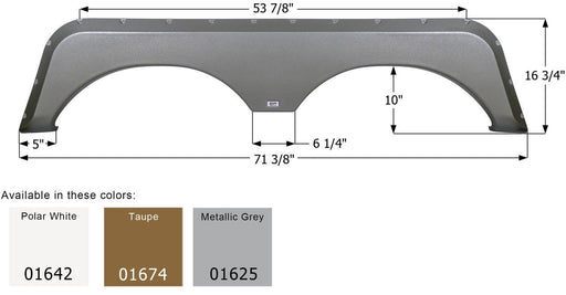 Icon 01625 Metallic Gray Fender Skirt (Various Jayco Brands Including Eagle/ Jay Flight/ Jay Flight G2/ Jay Flight Bungalow/ Octane 71 - 3/8 Inch 16 - 3/4 Inch) - Young Farts RV Parts