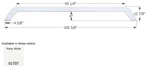 Icon 01707 Fender Skirt Various Forest River Brands Including Sandpiper Sport 105 - 5/8 Inch 12 - 7/8 Inch Polar White - Young Farts RV Parts