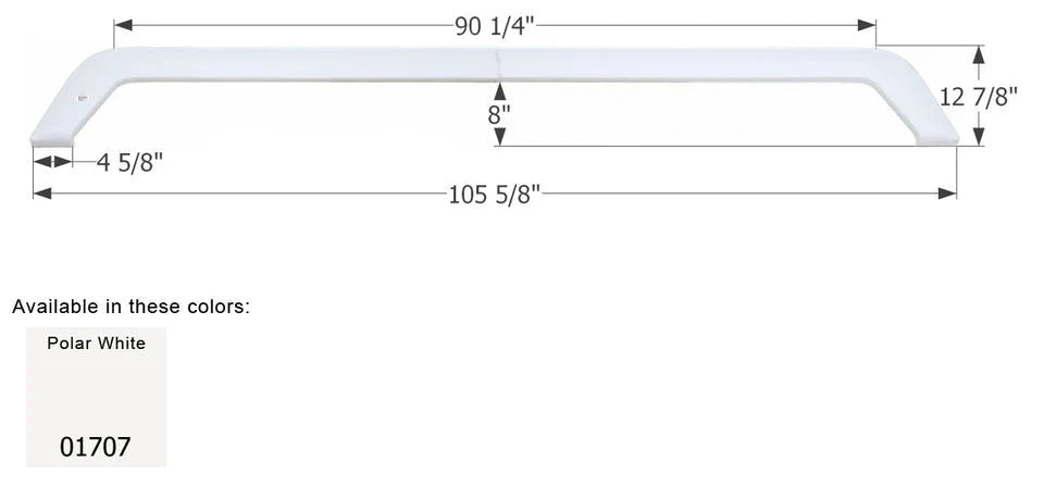 Icon 01707 Fender Skirt Various Forest River Brands Including Sandpiper Sport 105 - 5/8 Inch 12 - 7/8 Inch Polar White - Young Farts RV Parts