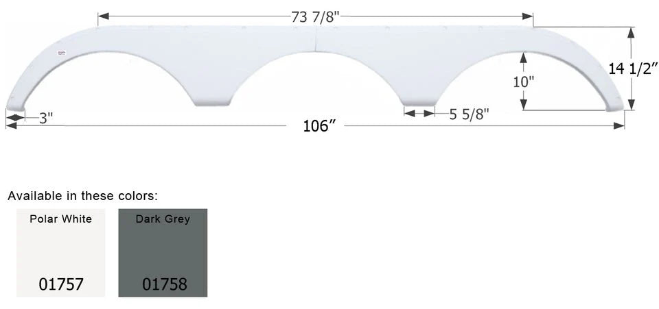 Icon 01757 Fender Skirt Polar White (Various Pilgrim Brands)