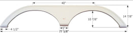 Icon 01775 Fender Skirt; Tandem Axle Fits Various Thor Brands Including Citation; 77-5/8 Inch Length x 14-7/8 Inch Height; Polar White - Young Farts RV Parts
