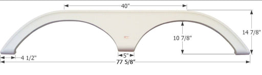 Icon 01775 Fender Skirt; Tandem Axle Fits Various Thor Brands Including Citation; 77-5/8 Inch Length x 14-7/8 Inch Height; Polar White - Young Farts RV Parts