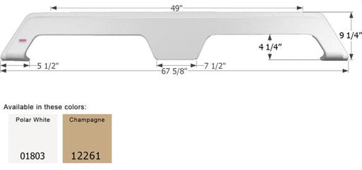 Icon 01803 Fender Skirt Various Gulfstream Brands Including Innsbruck/ Conquest 67-5/8 Inch 9-1/4 Inch, Polar White - Young Farts RV Parts