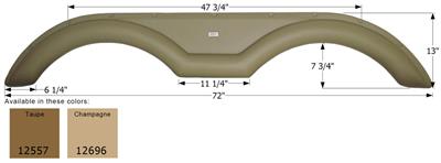 Icon Fender Skirt Sunnybrook Winnebago Bristol Bay Trail Creek Trail West 72 Inch 13 Inch Taupe - 12557 - Young Farts RV Parts