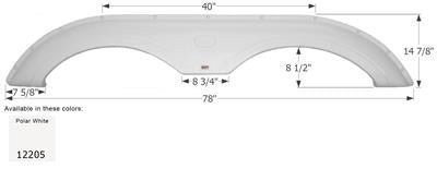 Icon Fender Skirt Thor Brand FS2205 78 Inch Polar White 12205 - Young Farts RV Parts