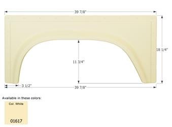 Icon Fender Skirt Universal Replacement To Fit By Dimension 39-7/8 Inch 18-1/4 Inch Colonial White 01617 - Young Farts RV Parts