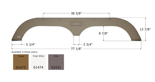 Icon Fender Skirt Various Fleetwood Brands Including Prowler/ Prowler Regal/ Regal/ Redline Hyper Lite 77-1/8 Inch 13-7/8 Inch Taupe 01473 - Young Farts RV Parts