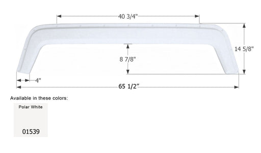 Icon Fender Skirt Various Fleetwood Brands Including Wilderness/ Prowler 65-1/2 Inch 14-5/8 Inch Polar White 01539 - Young Farts RV Parts