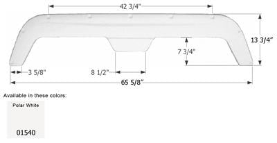 Icon Fender Skirt Various Fleetwood Brands Including Wilderness/ Prowler 65-5/8 Inch 13-3/4 Inch Polar White 01540 - Young Farts RV Parts