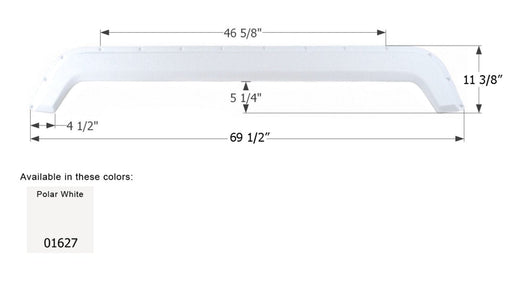 Icon Fender Skirt Various Fleetwood Brands Including Wilderness/ Prowler 69-1/2 Inch 11-3/8 Inch Polar White 01627 - Young Farts RV Parts