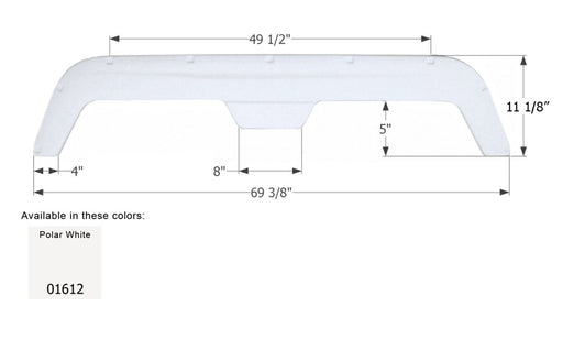 Icon Fender Skirt Various Fleetwood Brands Including Wilderness/ Prowler 69-3/8 Inch 11-1/8 Inch Polar White 01612 - Young Farts RV Parts