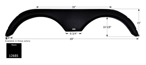 Icon Fender Skirt Various Gulfstream Brands Including Visa 69 Inch 15 Inch Black 12685 - Young Farts RV Parts