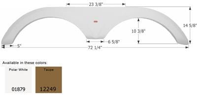 Icon Fender Skirt Various Jayco Brands Including Designer Series 72-1/4 Inch 14-5/8 Inch Polar White 01879 - Young Farts RV Parts