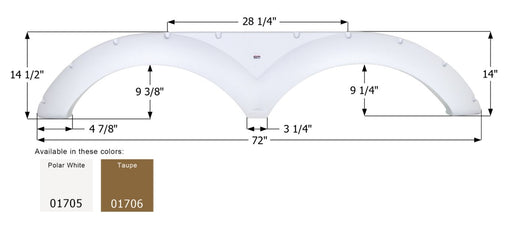 Icon Fender Skirt Various Keystone Brands Including Challenger 72 Inch 14-1/4 Inch Taupe 01706 - Young Farts RV Parts