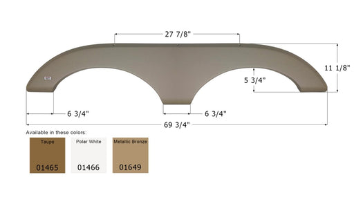 Icon Fender Skirt Various Keystone Brands Including Cougar/ Cougar X-Lite/ Cougar SRX 69-3/4 Inch 11-1/8 Inch Metallic Bronze 01649 - Young Farts RV Parts