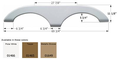 Icon Fender Skirt Various Keystone Brands Including Cougar/ Cougar X-Lite/ Cougar SRX 69-3/4 Inch 11-1/8 Inch Taupe 01465 - Young Farts RV Parts