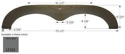 Icon Fender Skirt Various Keystone Brands Including Outback/ Monaco Mckenzie Brands 73-1/2 Inch 15-3/4 Inch Olive Gray 12152 - Young Farts RV Parts