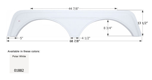 Icon Fender Skirt Various KZ Brands Including Sportsmen 68-7/8 Inch 13-1/2 Inch Polar White 01882 - Young Farts RV Parts