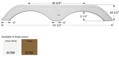Icon Fender Skirt Various KZ Brands Including Spree 69-3/8 Inch 10-1/2 Inch Taupe 01761 - Young Farts RV Parts