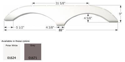 Icon Fender Skirt Various Pilgrim Brands Including Cirrus/ Legends/ Open Road 65 Inch 9 Inch Gray 01671 - Young Farts RV Parts