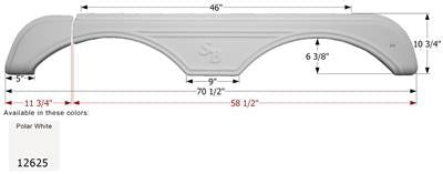Icon Fender Skirt Various Sunnybrook/ Winnebago Brands 70-1/2 Inch Polar White 12625 - Young Farts RV Parts