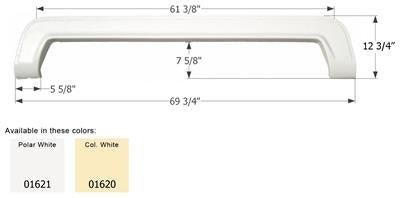Icon Fender Skirt Various Thor Brands Including Citation 69-3/4 Inch 12-3/4 Inch Polar White 01621 - Young Farts RV Parts