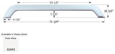 Icon Fender Skirt Various Thor Brands Including Citation/ Jazz/ Summit/ Sonoma/ Tahoe/ Vortex/ Wave/ Wanderer 71-1/4 Inch 10-1/2 Inch Polar White 01643 - Young Farts RV Parts