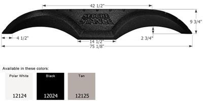Icon Fender Skirt Various Thor Brands Including Crossroads Cruiser And Crossroads Zinger 75-1/8 Inch 9-3/4 Inch Black 12024 - Young Farts RV Parts