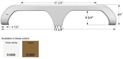 Icon Fender Skirt Various Travel Supreme Brands Including River Canyon 73-1/8 Inch 14 Inch Polar White 01808 - Young Farts RV Parts