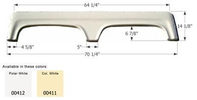 Icon Universal Fender Skirt 70-1/4" x 14-1/8" - Polar White ABS - 00412 - Young Farts RV Parts