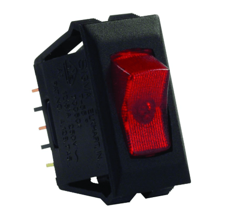 ILLUMINATED 120V SWITCH RED/BLACK - Young Farts RV Parts