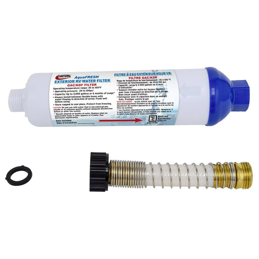 INLINE WATER FILTER W/CONN, CARDED - Young Farts RV Parts