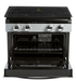 Invision 480 - 2730 Range - Black Porcelain Top With Open Glass Door And Stainless Steel Handle - Young Farts RV Parts