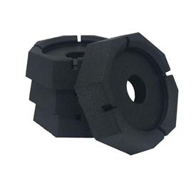 Jack Pad SnapPad BL5SP4 Mini Square, Rubber, Fits 5-1/2" Square Jack Foot, Black, 8.15" Diameter