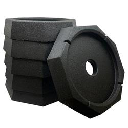 Jack Pad SnapPad EQLXSP6 EQ Grand Lux, Rubber, Fits 12" Round Front Jack Foot And 10" Octagon Back Jack Foot, Black, 13-1/4" Front Jack Pad Diameter And 13-3/4" Back Jack Pad Diameter