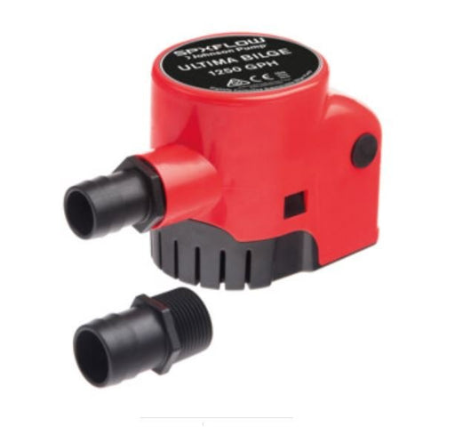 Johnson Pumps 32 - 47261 - 002 Ultima Bilge 1250 GPH 1 - 1/8" & 1 - 1/4" Hose - Young Farts RV Parts