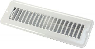 JR Products 02-28905 - 2" X 10" Floor Register - Dampered - Metal - White