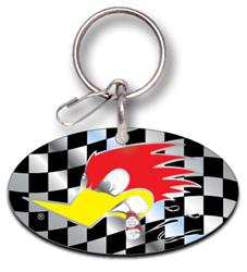 Key Chain Plasticolor 004164R01 Die-Cut Key Chains With Clip; Mr. Horsepower; Black/White/Red/Yellow