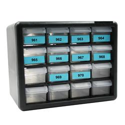 Key Storage Case AP Products 013-714 Bauer; Cabinet With Drawers; 10-1/2" Width x 6-1/2" Depth x 9" Height; Gray With Clear Drawers