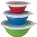 Kitchen Bowl Progressive International CB-25 Thinstore ™, Storage Bowl Set, Blue/ Green/ Red, One 1.5 Cup Capacity/ One 3 Cup Capacity/ One 5 Cup Capacity, Round, Collapses To 1/2 Of Its Original Size, Dishwasher Safe, Polypropylene Plastic, Set Of 3 - Young Farts RV Parts