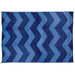 Large Reversible Outdoor Patio Mat 6' x 9', Blue Chevron Design - Young Farts RV Parts